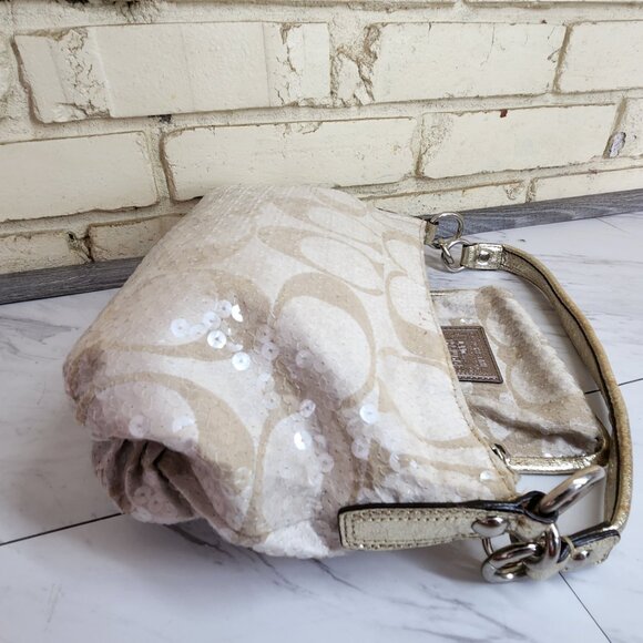 Coach Tan and Cream Satchel with Signature Style - Picture 7 of 14